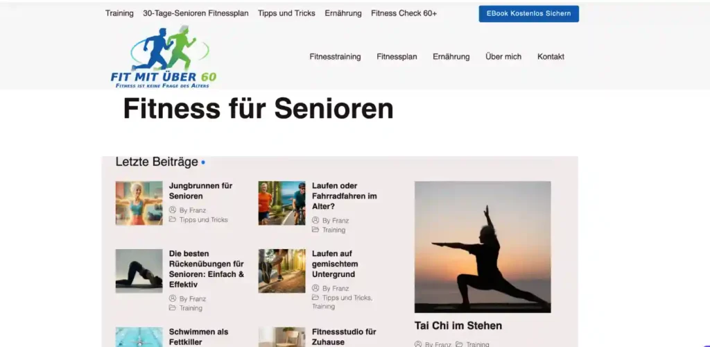 Geld verdienen in der Fitnessnische 4 Webseite fit-and.fun