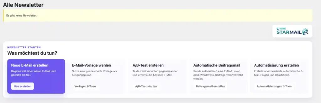 WITE Starmail Newsletter Plugin, ergänzt WordPress perfekt 8 Starmail Bewsletter