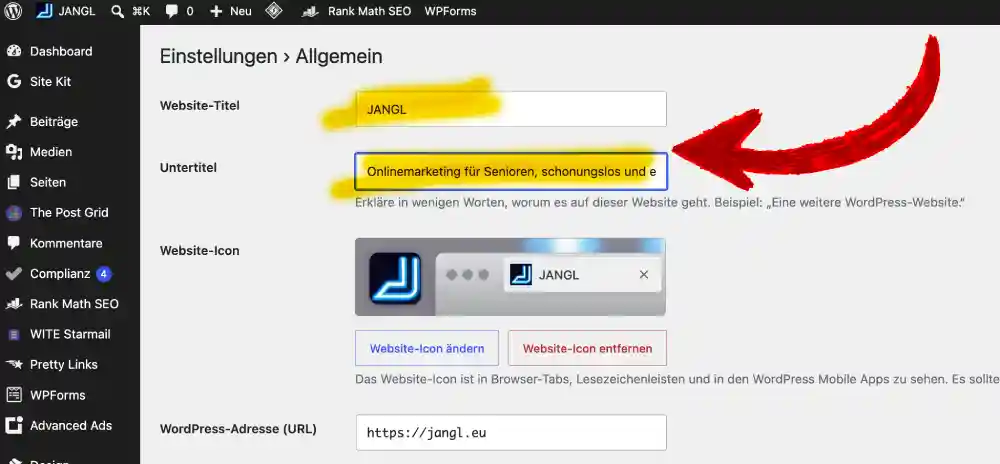 Titel und Untertitel festlegen