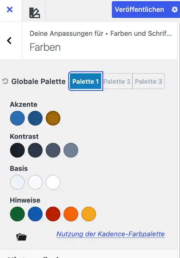 kadence farbpalette