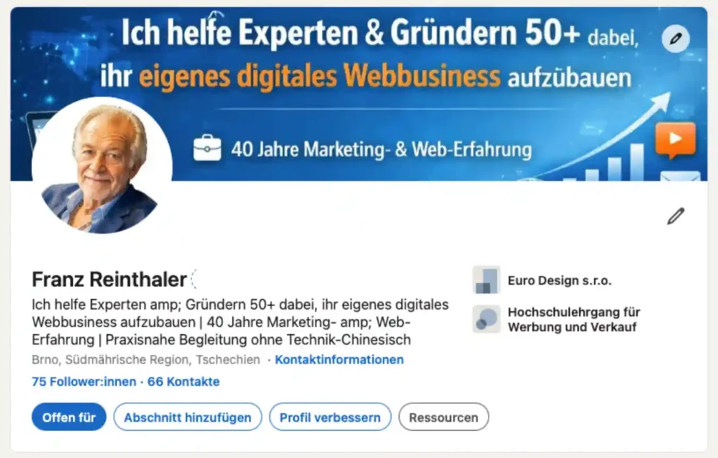 LinkedIn für Senioren 5 Linkedin Profil